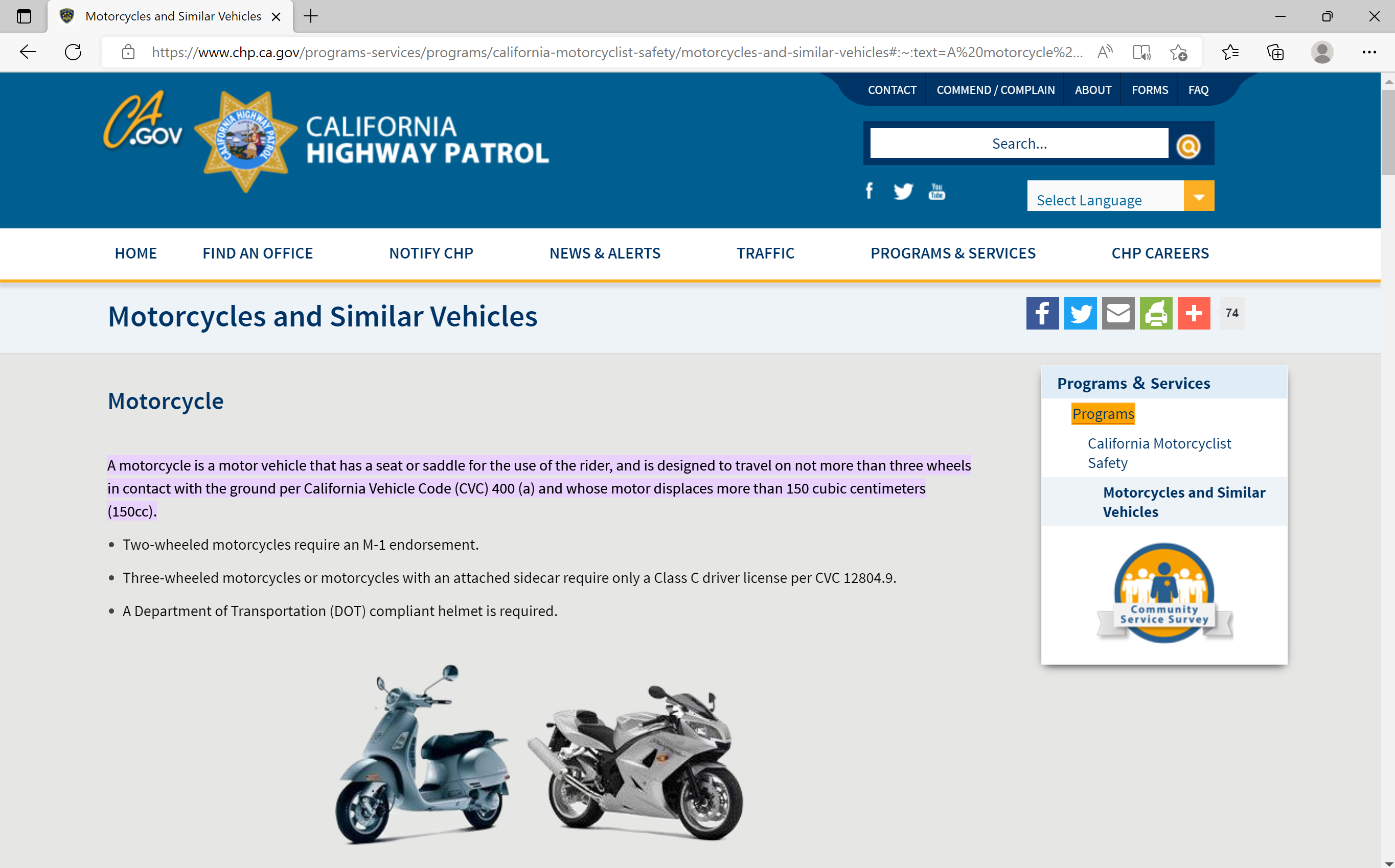 M1 Motorcycle Defined